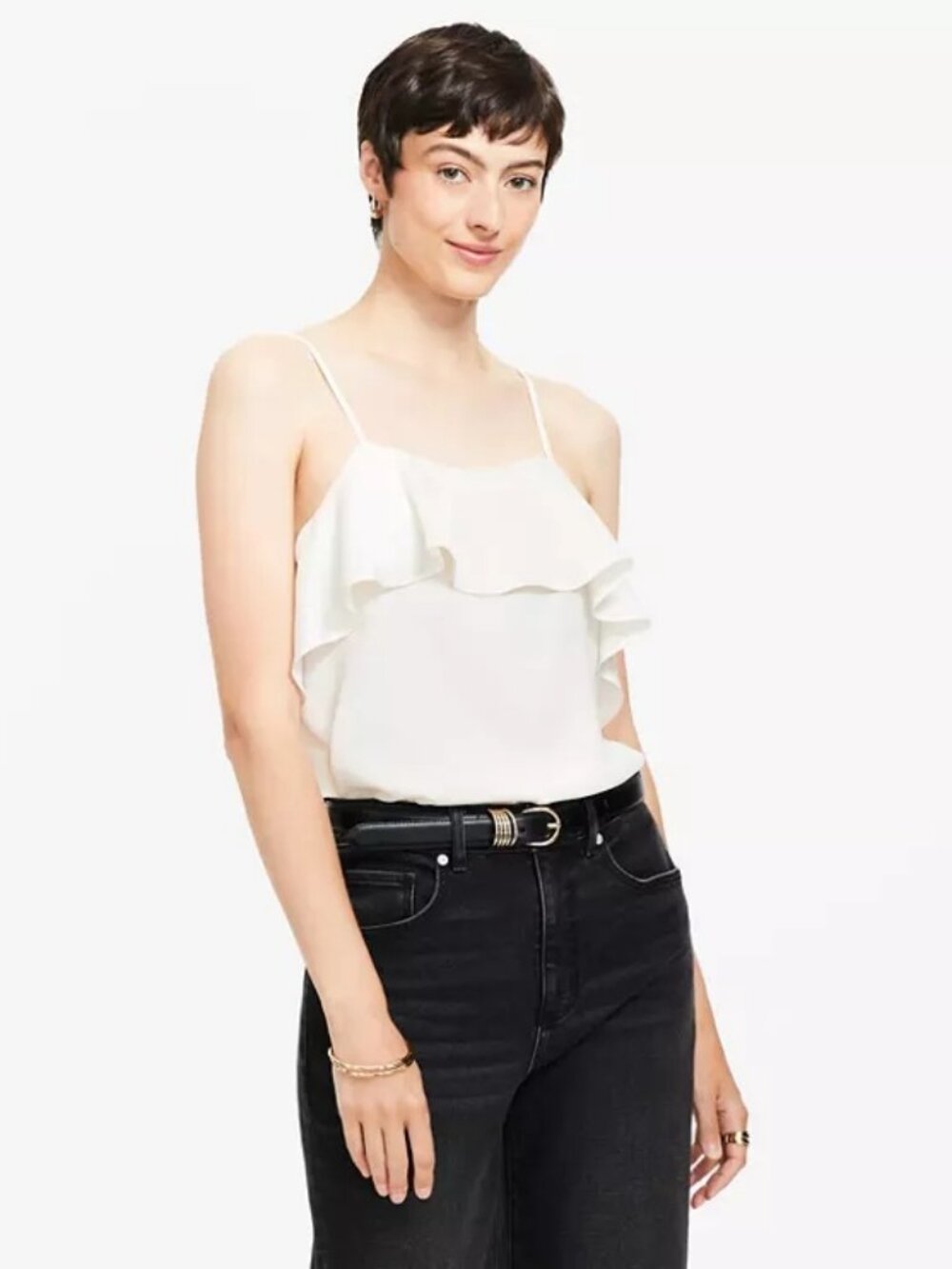 LOFT Ruffle Square Neck Cami (S)